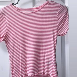 casual pink striped top